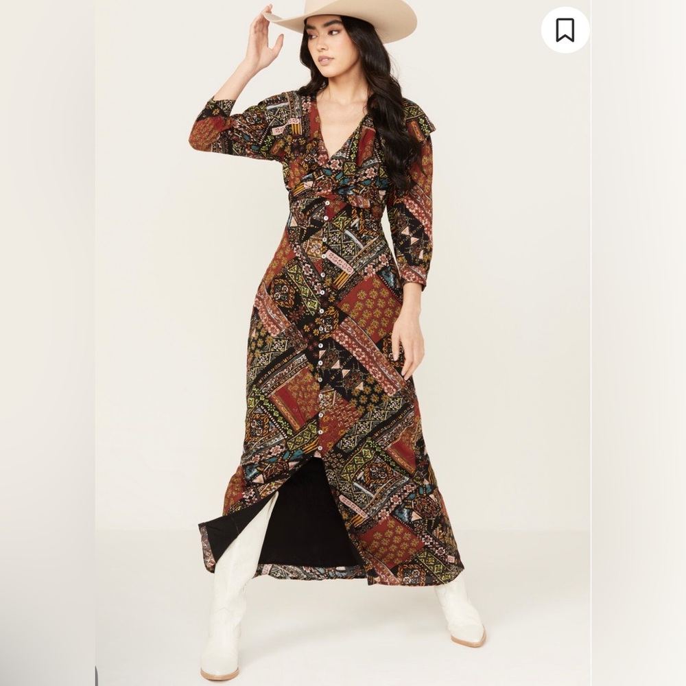 Free People Lennon Patchwork Dress Size S